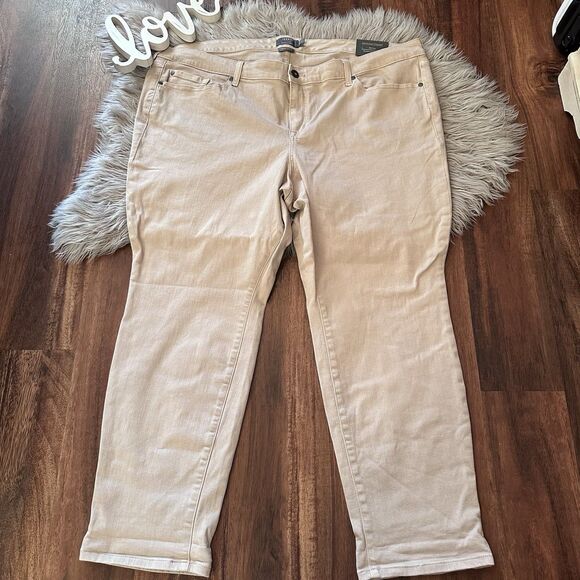 Torrid Boyfriend Straight Jeans Size 26 R Khaki Denim Vintage Stretch New - Picture 1 of 9